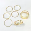 7pcs Random Minimalist Twist Open Metal Knuckle Rings Set For Women - Image 4