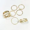 7pcs Random Minimalist Twist Open Metal Knuckle Rings Set For Women - Image 3