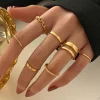 7pcs Random Minimalist Twist Open Metal Knuckle Rings Set For Women - Image 2