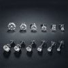6pairs/set Stainless Steel Minimalist Stud Earrings 3-8cm - Image 2