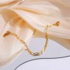Camhanno 1 Piece Of Simple Casual Fashion Stainless Steel Round Snake Flat Snake Bracelet Is Suitable For Daily Wear, Gifts For Couples - Image 3