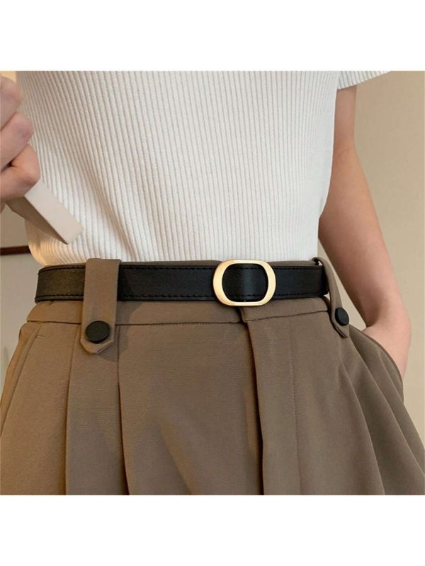 Korean Fashionable Simple Decorative Belt For Women, No Hole, Versatile Accessory For Jeans, Students' Clothing