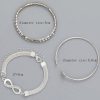 3pcs/Set Fashionable Heart Shape & Infinite Luck Element Design Bracelet And Bangle Set With Rhinestone Inlay, Ideal Gift For Party, Jewelry - Image 4