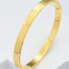 1pc Geometric Textured Bangle Copper Jewelry - Image 3